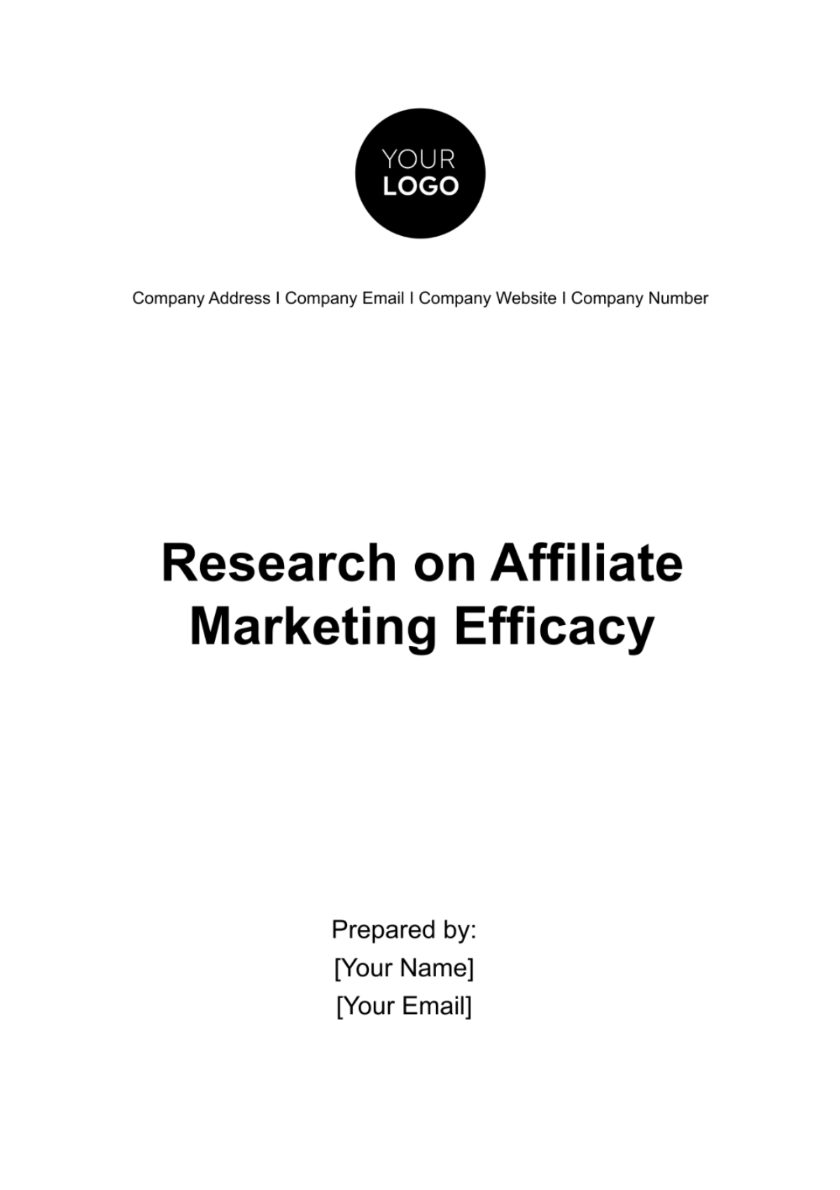 Research on Affiliate Marketing Efficacy Template - Edit Online & Download