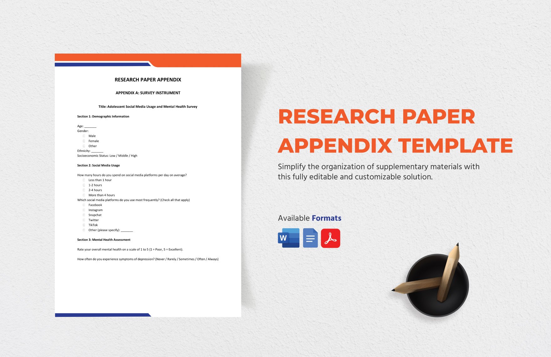 Research Paper Appendix Template