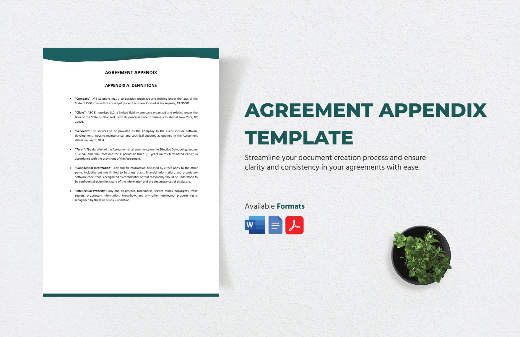 Agreement Appendix Template