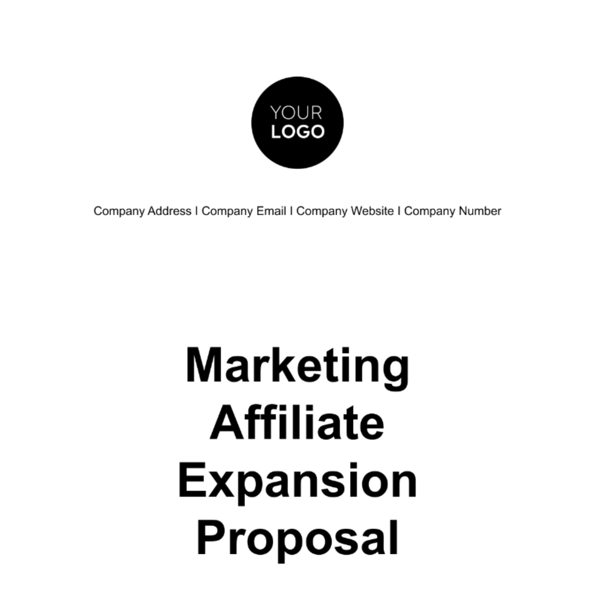 Marketing Affiliate Expansion Proposal Template