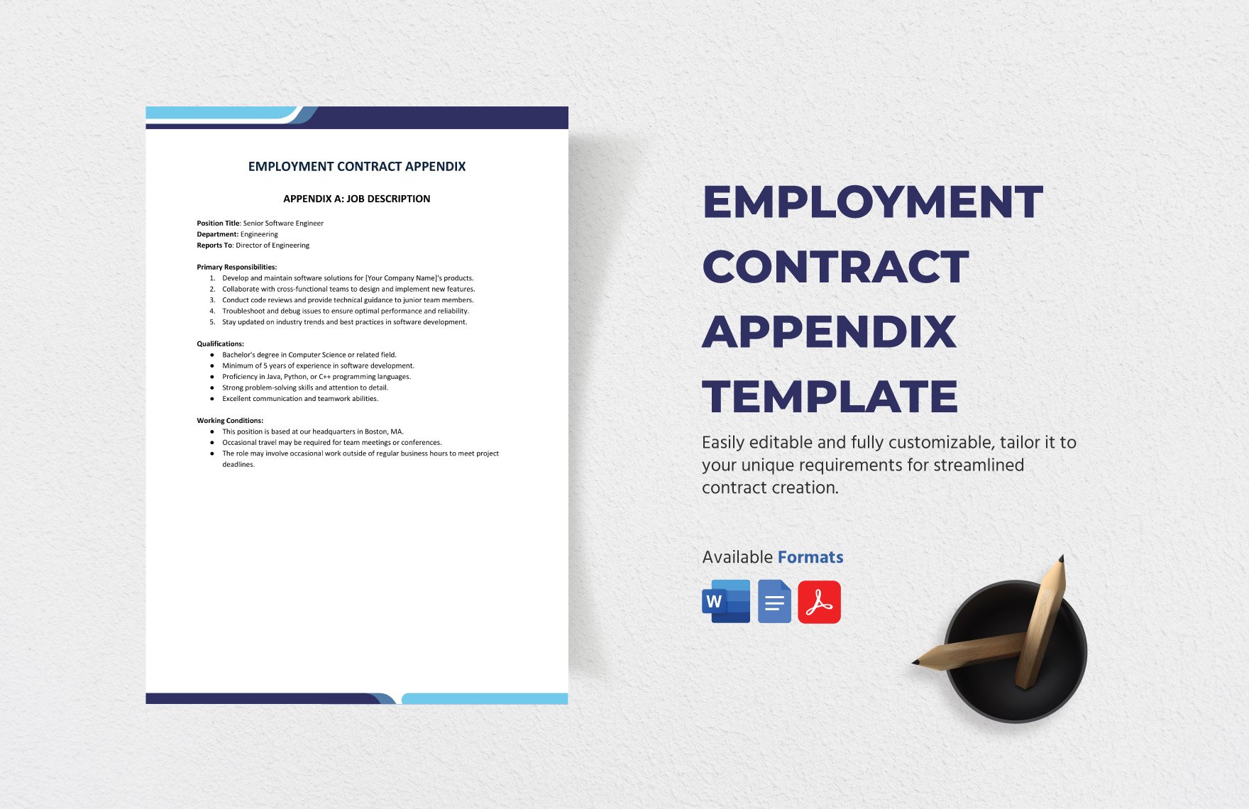 Employment Contract Appendix Template