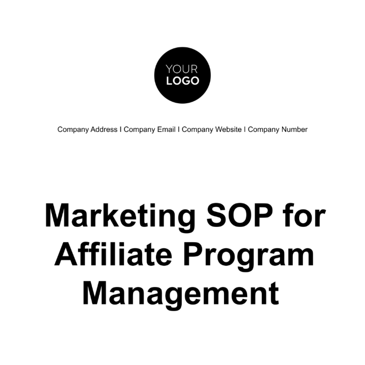Marketing SOP for Affiliate Program Management Template