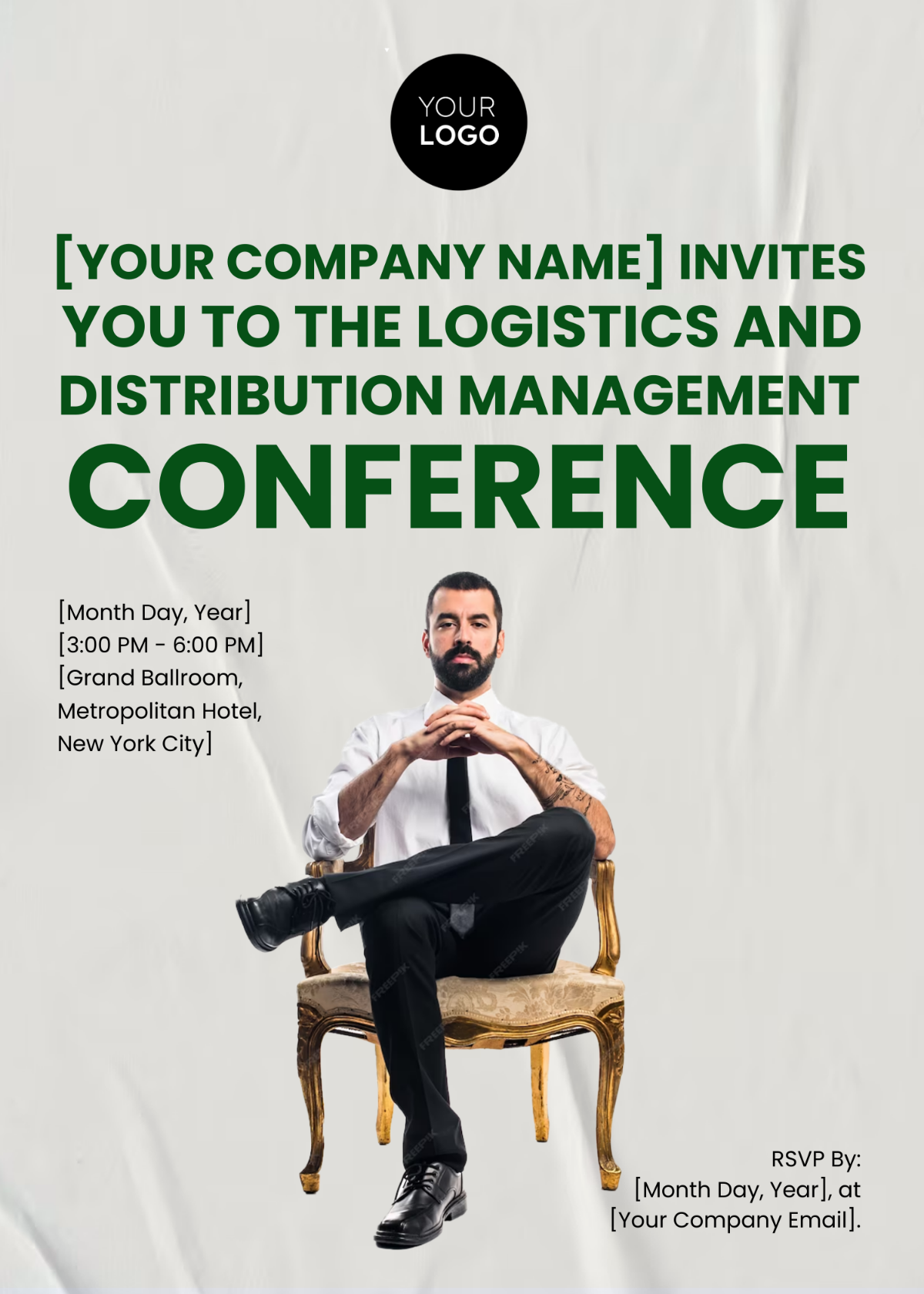 Logistics and Distribution Management Conference Invitation Card Template
