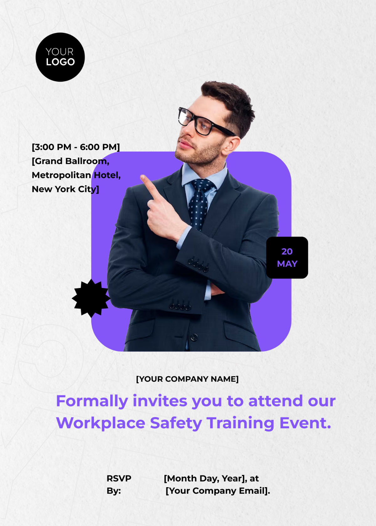 Workplace Safety Training Event Invitation Card