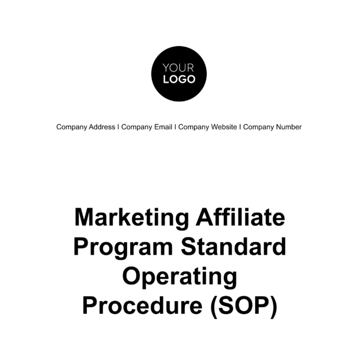 Marketing Affiliate Program Standard Operating Procedure (SOP) Template