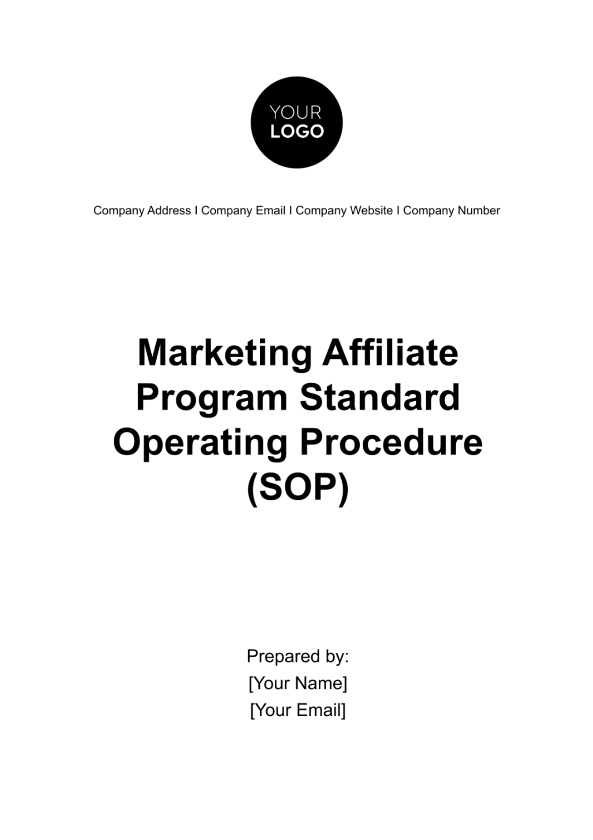 Marketing Affiliate Program Standard Operating Procedure (SOP) Template - Edit Online & Download