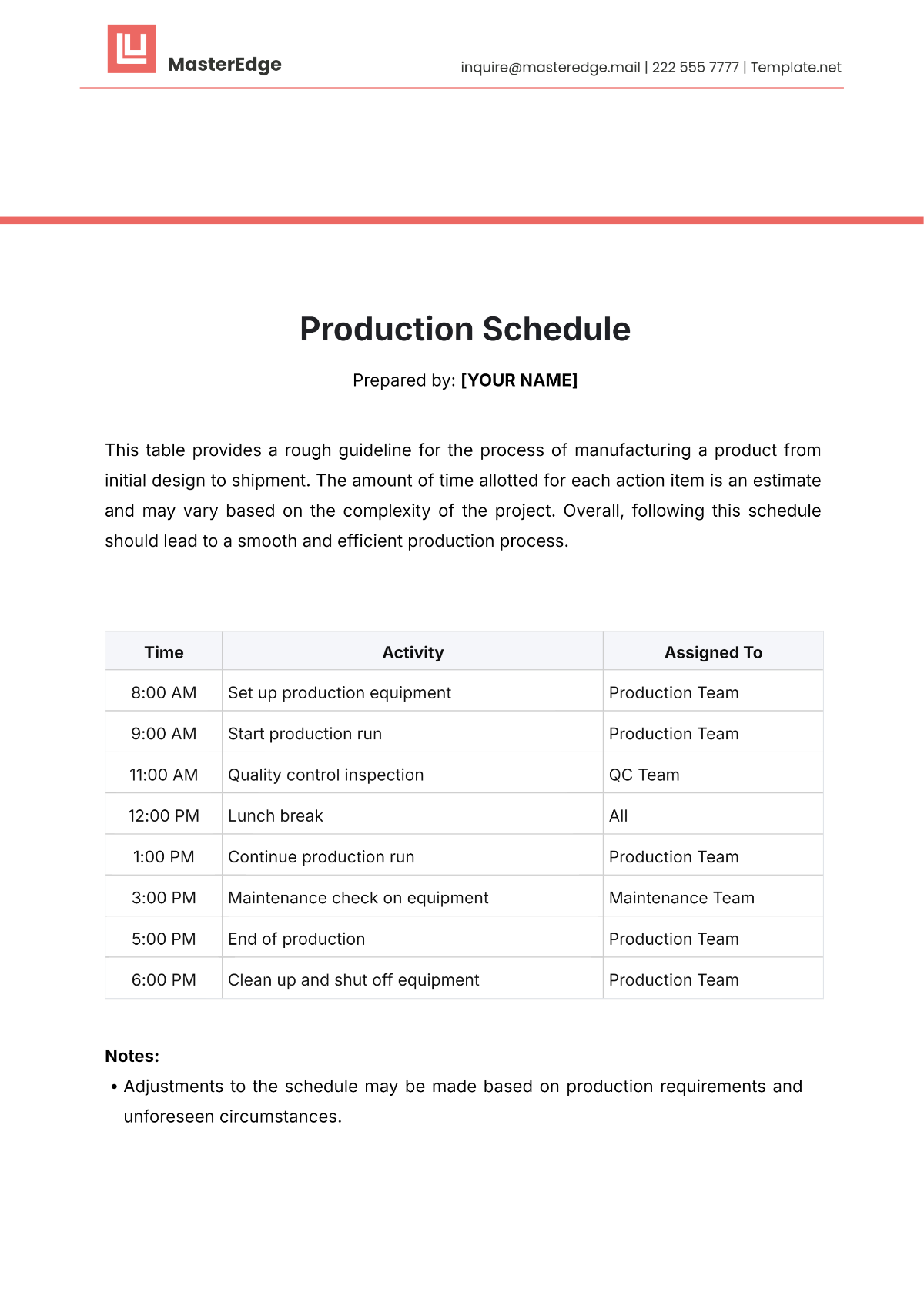 Free Fire Drill Schedule Template Edit Online Download Template