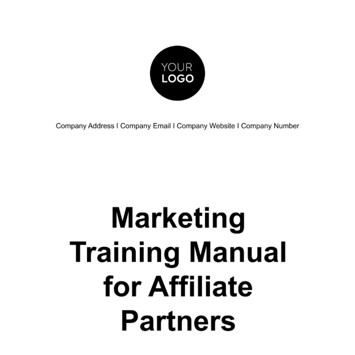 Marketing Training Manual for Affiliate Partners Template