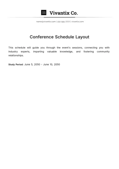 Free Conference Schedule Layout Template to Edit Online