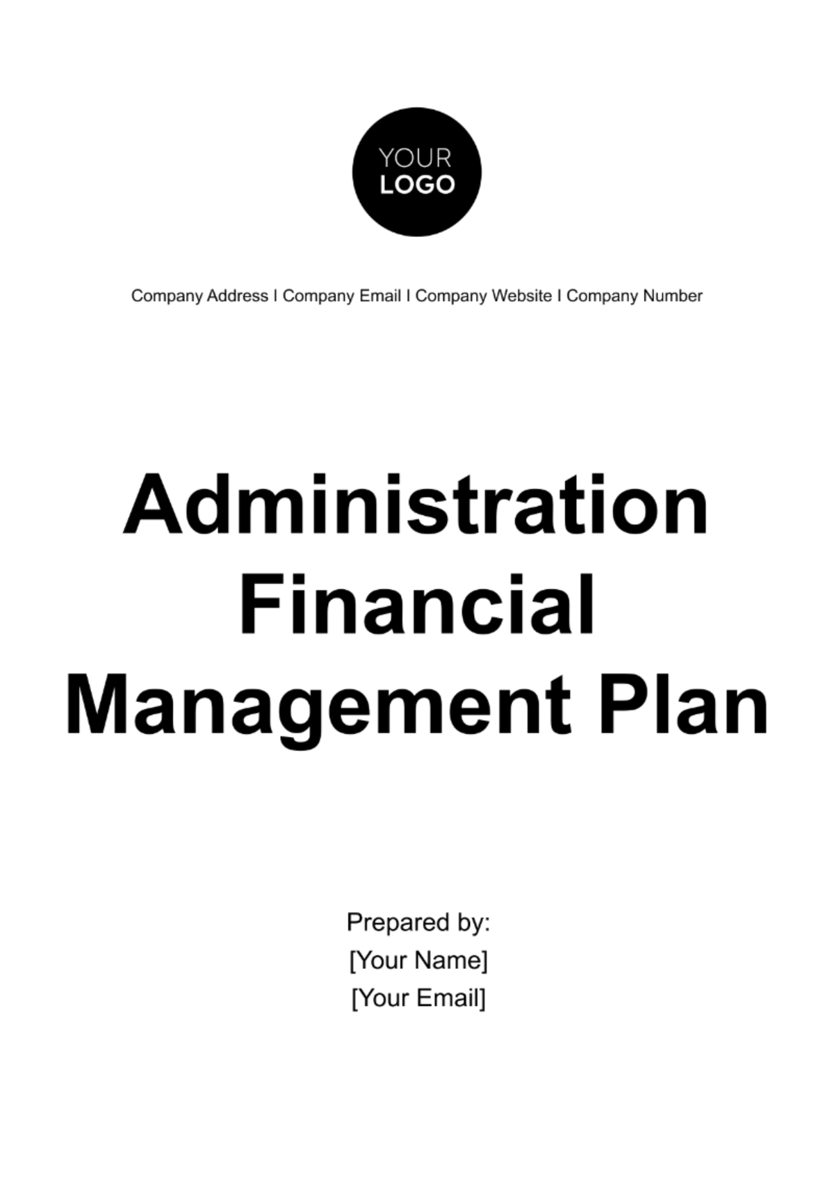 Administration Financial Management Plan Template