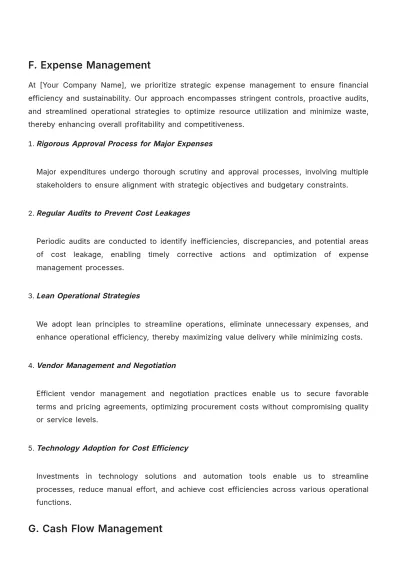 Free Administration Financial Management Plan Template to Edit Online