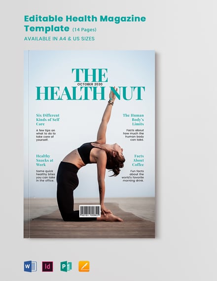 editable health magazine template