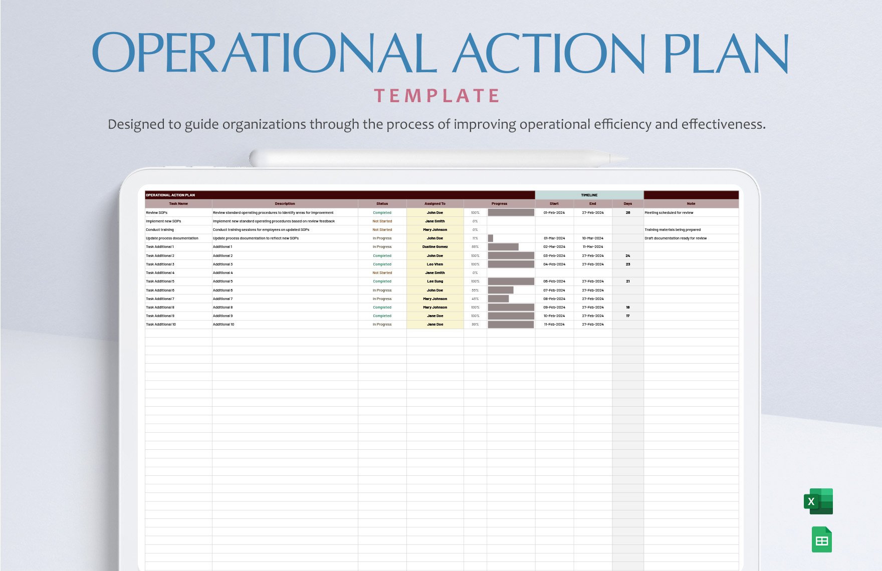 Operational Action Plan Template