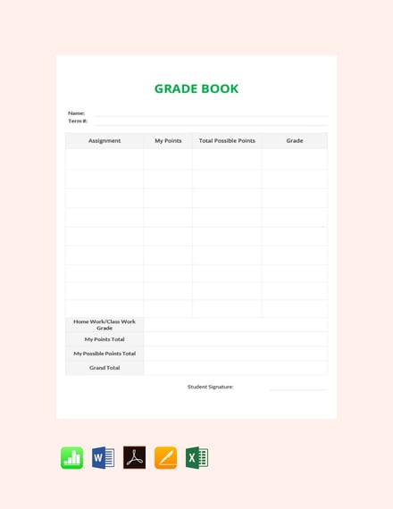 FREE Subject Wise Grade Sheet Template - Word | Excel | Apple Pages ...