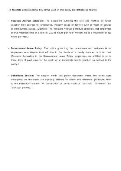 Free Legal Employment & Labor Vacation Policy Template to Edit Online