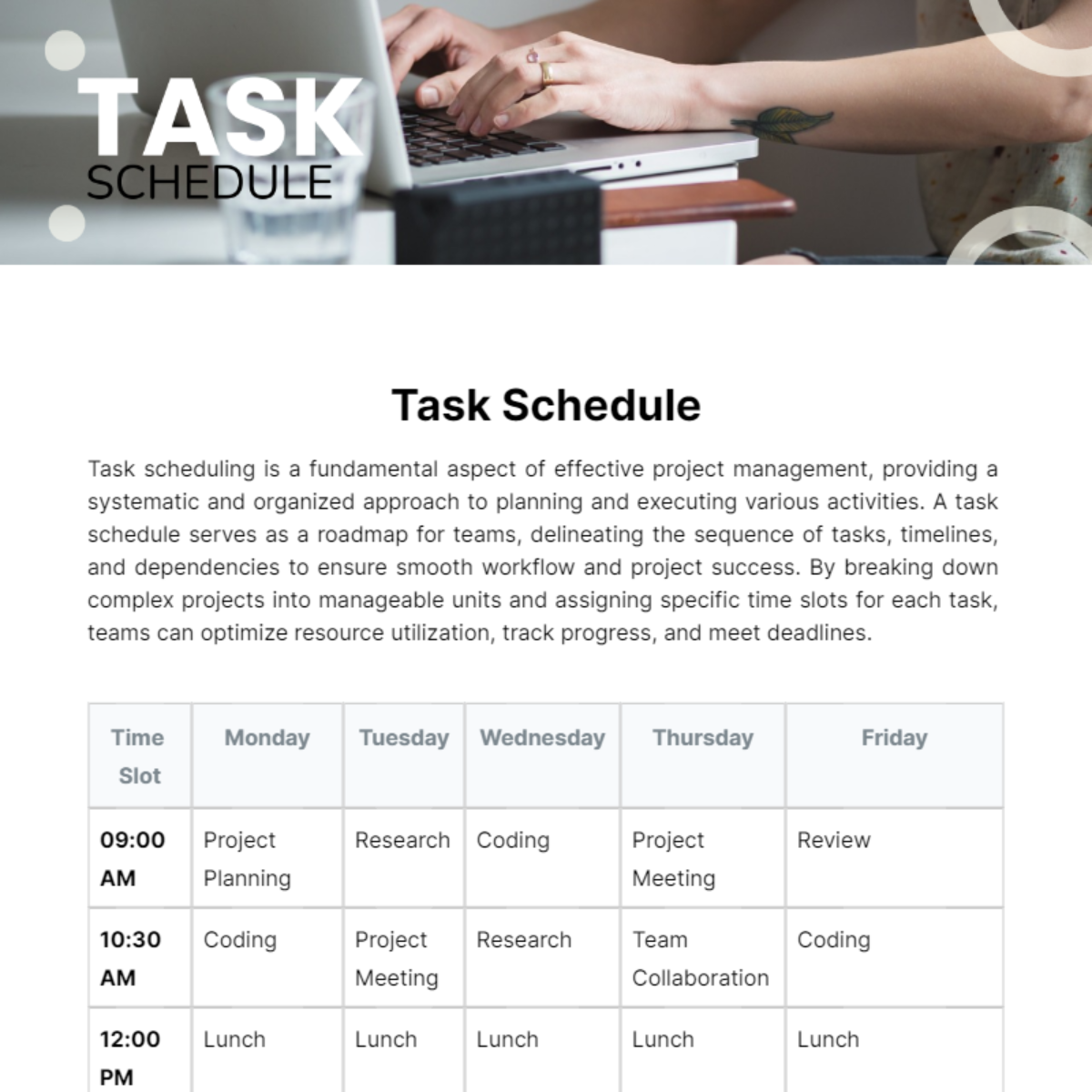 Task Schedule Template