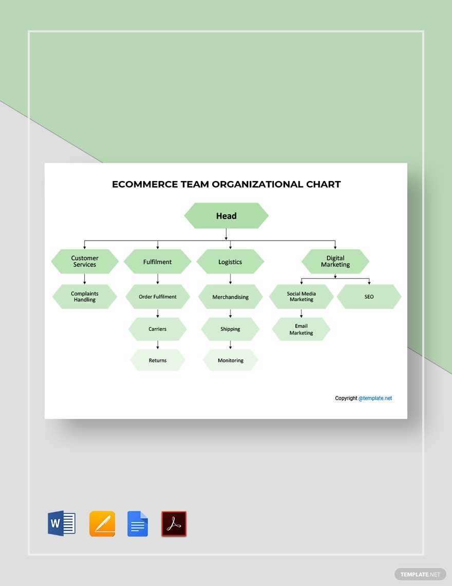 Ecommerce Team Organizational Chart Template