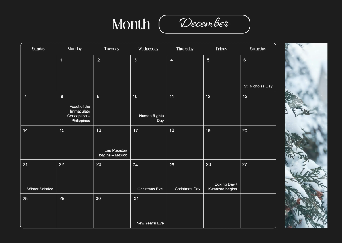 Free Beautiful Calendar Template to Edit Online