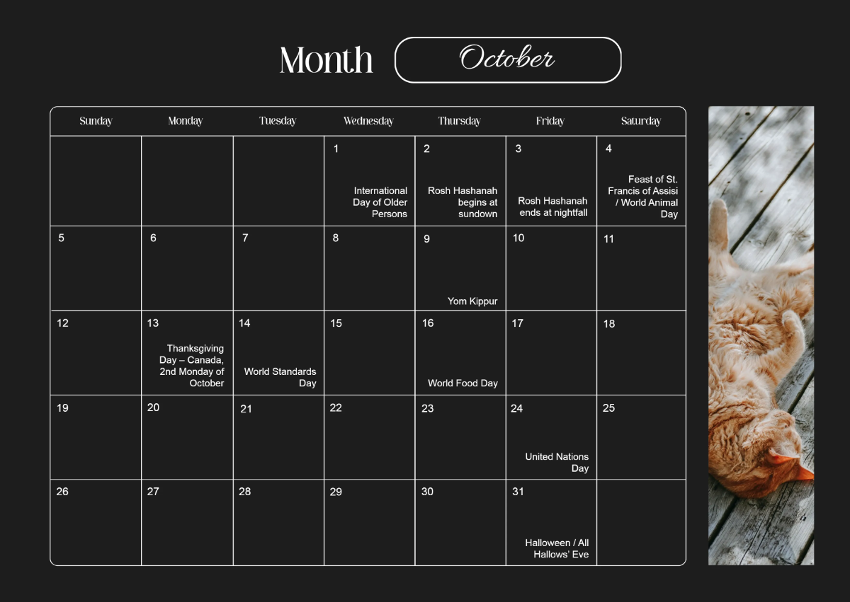 Free Beautiful Calendar Template to Edit Online