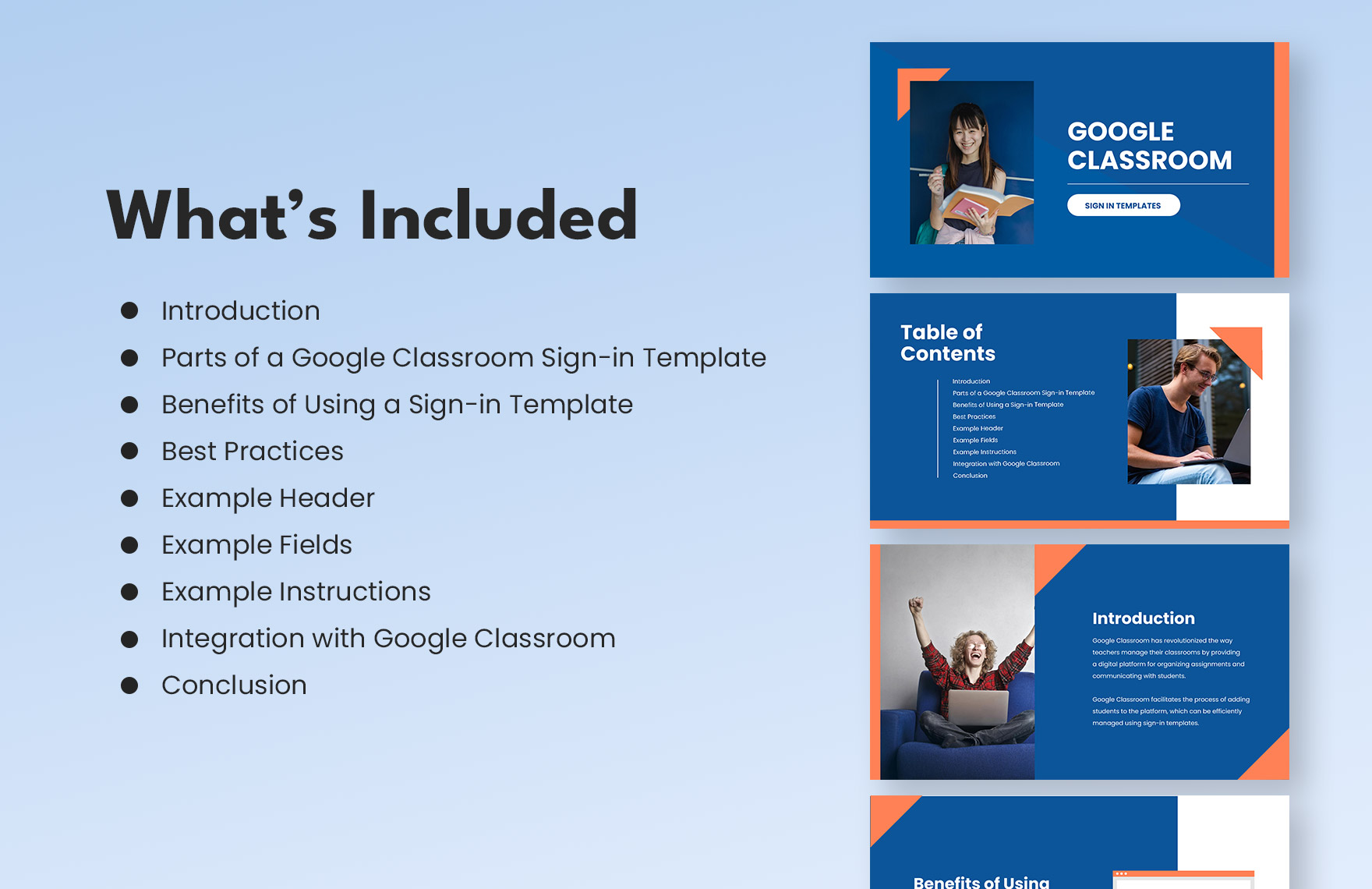 Google Classroom Signin Template