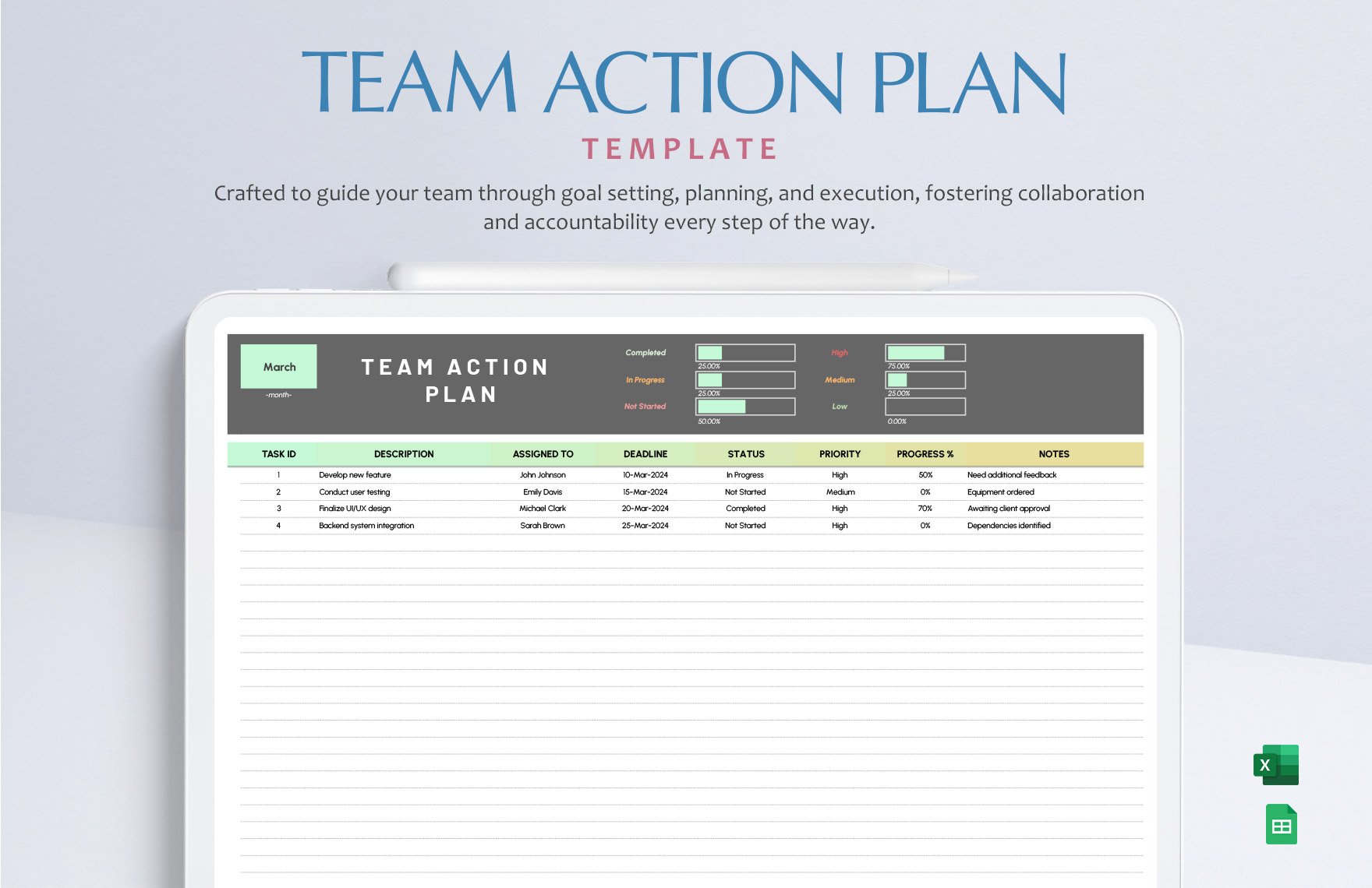 Team Action Plan Template