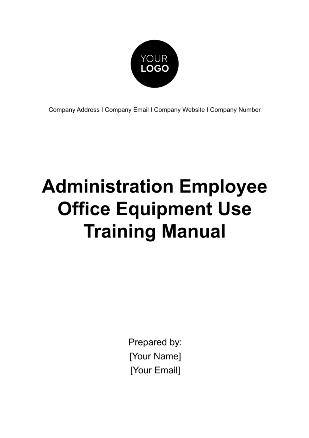 Free Administration Employee Office Equipment Use Training Manual Template