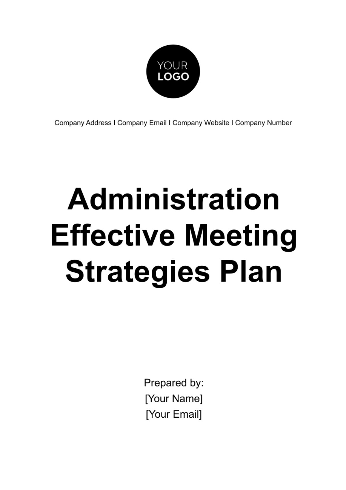 Administration Effective Meeting Strategies Plan Template