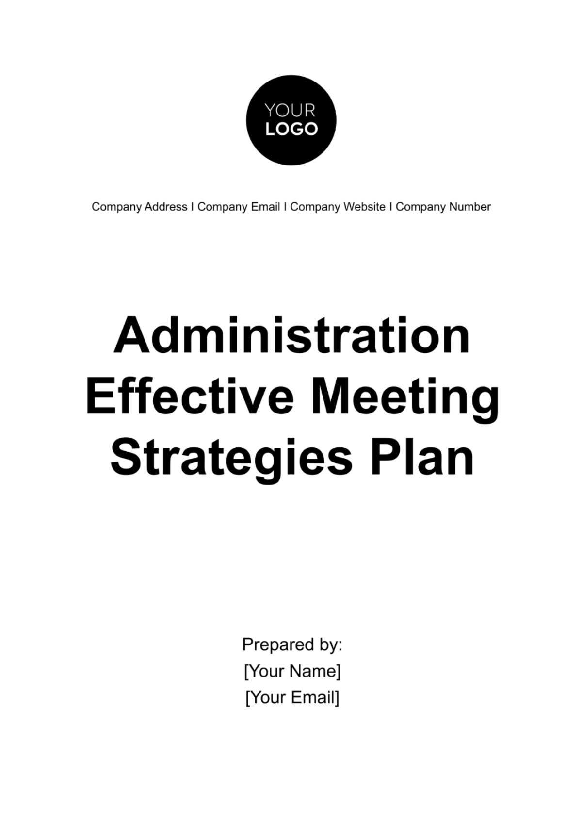 Administration Effective Meeting Strategies Plan Template - Edit Online & Download