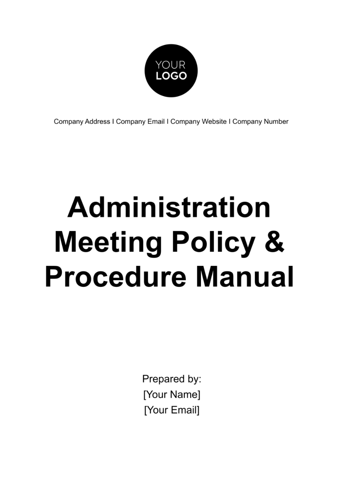 Administration Meeting Policy & Procedure Manual Template - Edit Online & Download