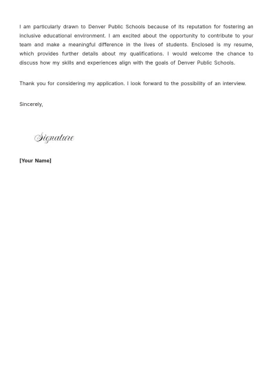 Free Special Education Assistant Cover Letter Template to Edit Online