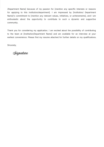 Free Student Assistant Cover Letter Template to Edit Online