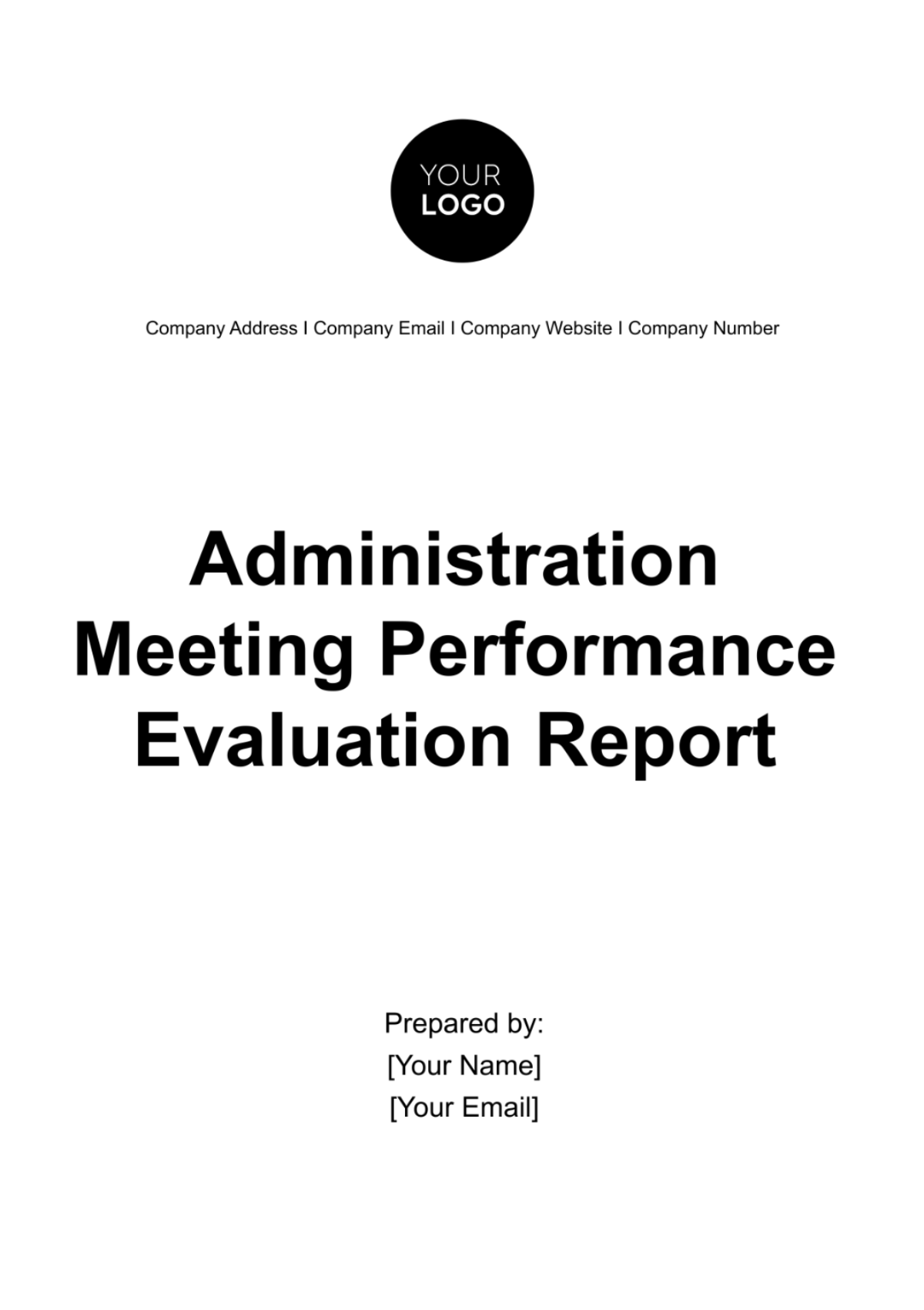 Free Administration Meeting Performance Evaluation Report Template