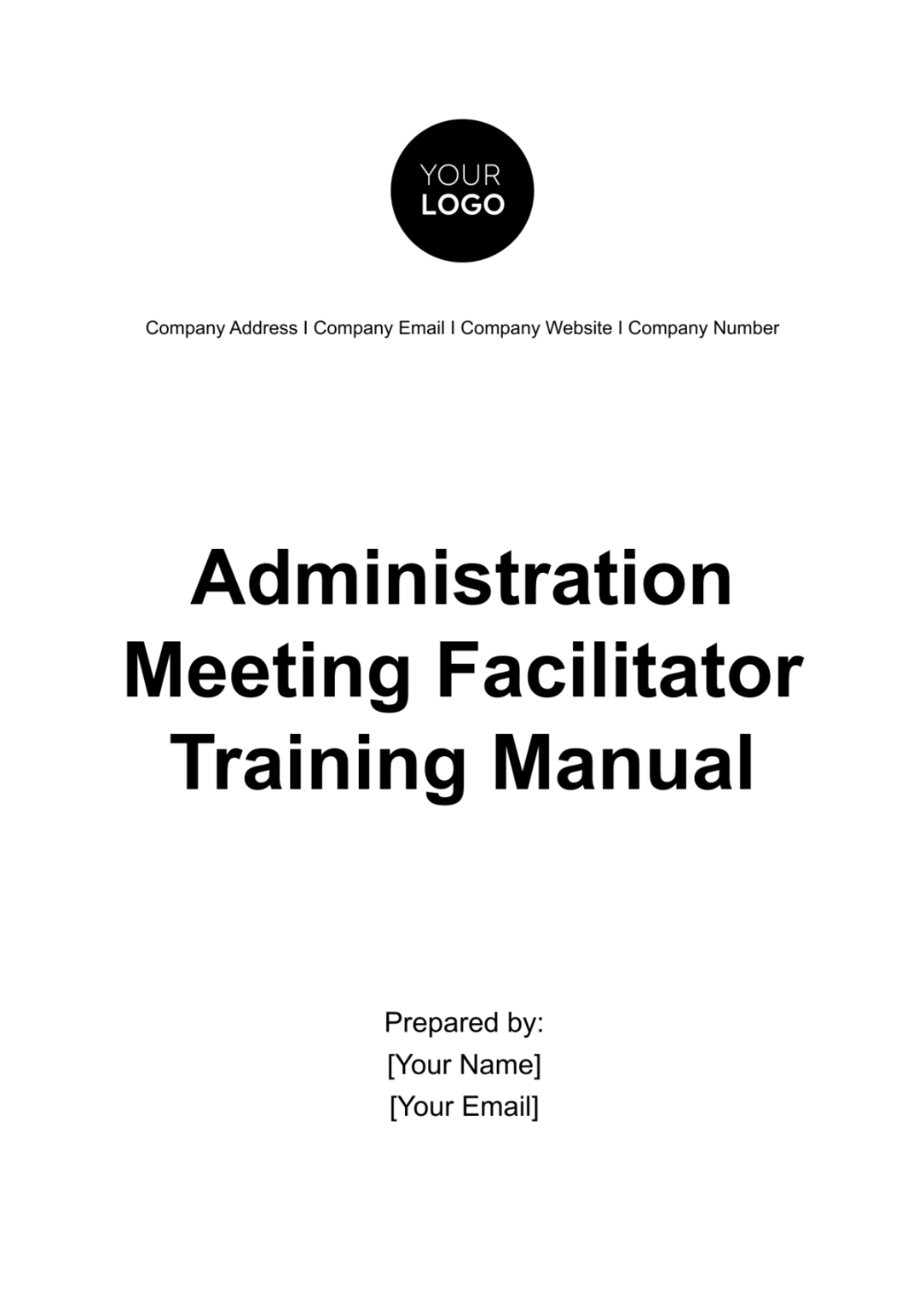 Free Administration Meeting Facilitator Training Manual Template