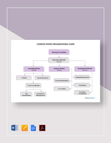 FREE Sports Club Organizational Chart Template - Word