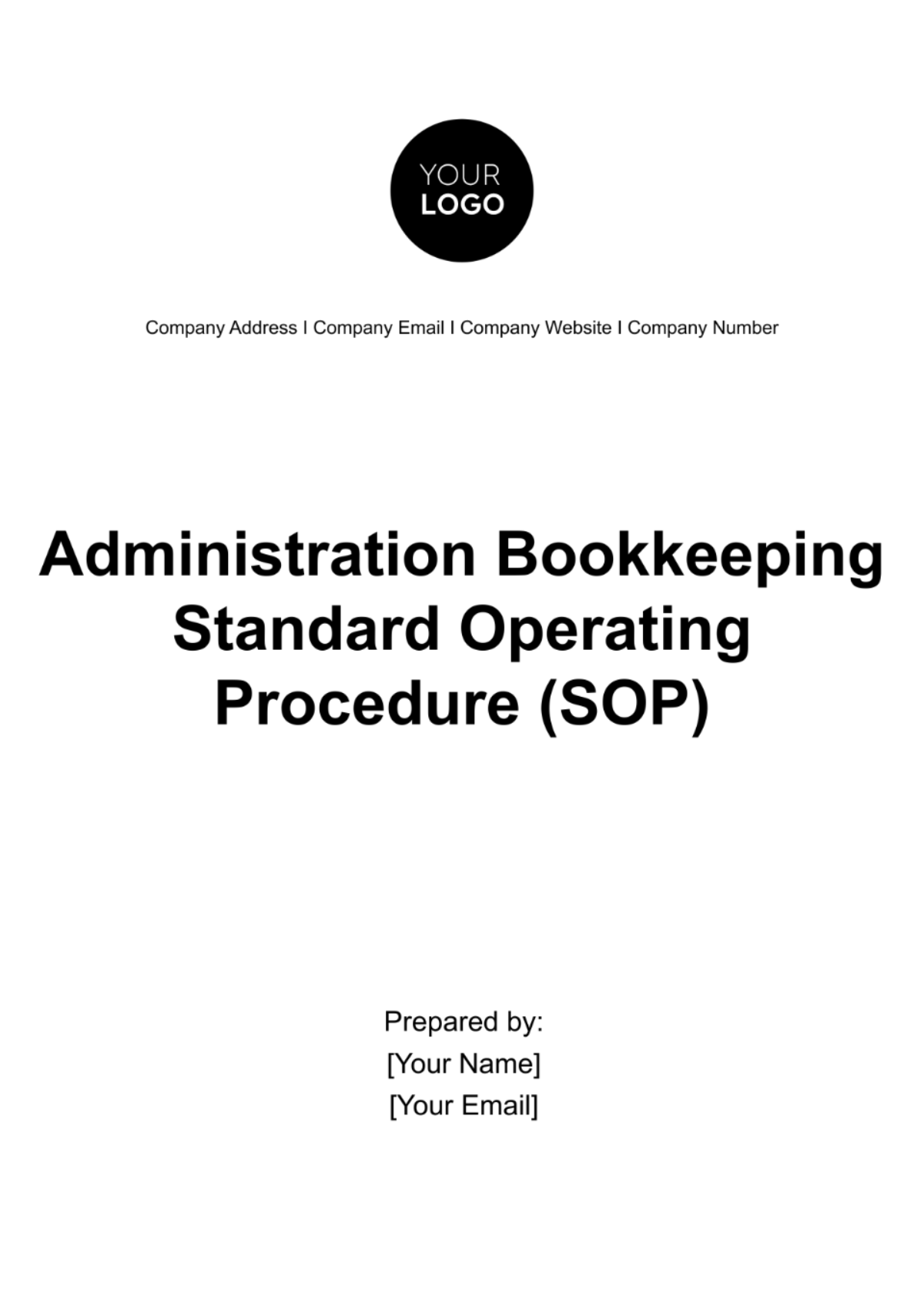 Administration Bookkeeping Standard Operating Procedure (SOP) Template