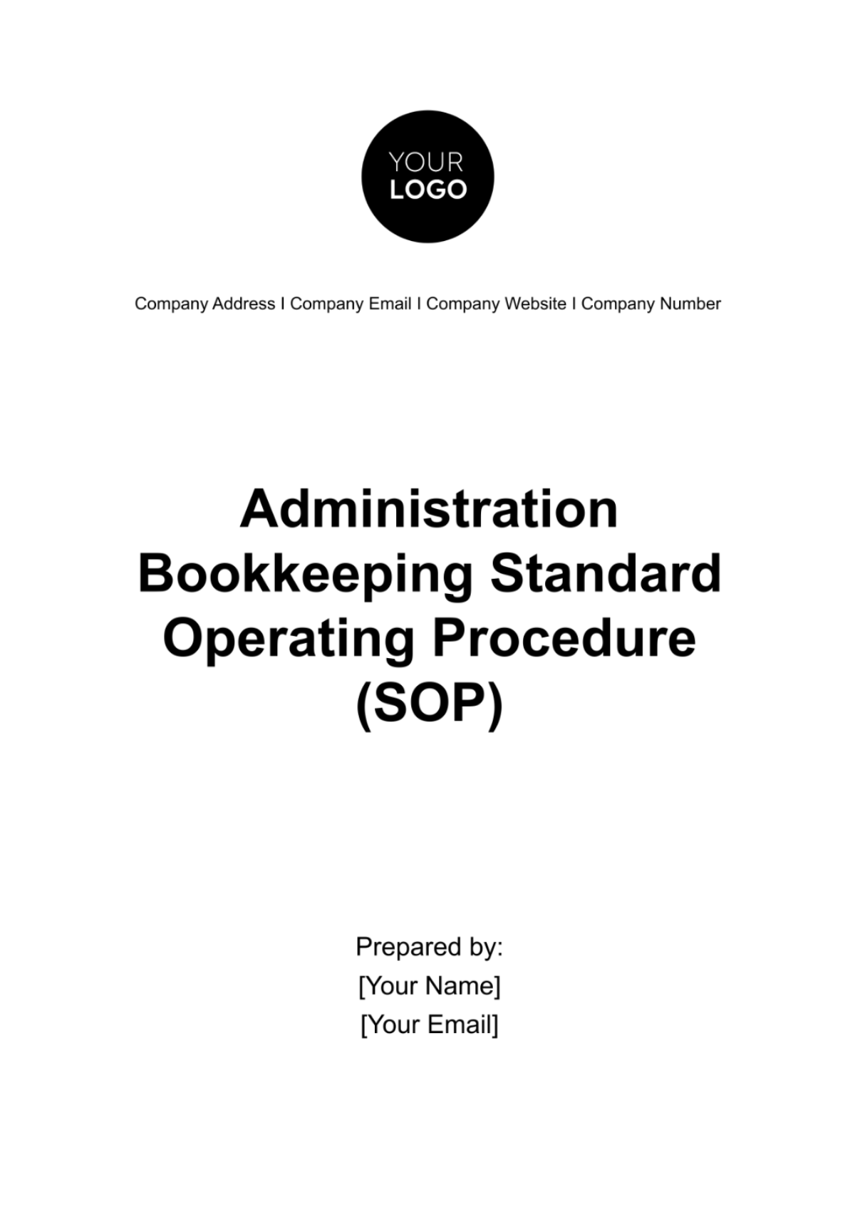 Administration Bookkeeping Standard Operating Procedure (SOP) Template - Edit Online & Download