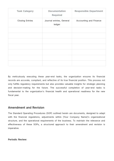 Free Administration Bookkeeping Standard Operating Procedure (SOP) Template to Edit Online
