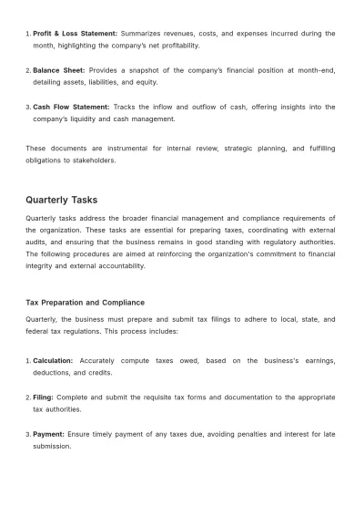Free Administration Bookkeeping Standard Operating Procedure (SOP) Template to Edit Online