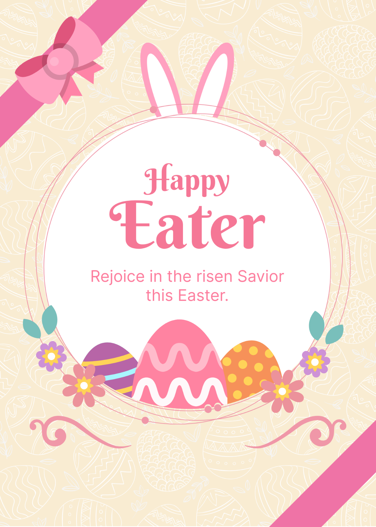  Easter Sunday Greeting Card Template