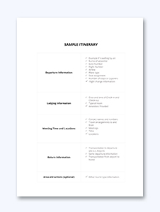 Free Itinerary Templates [ Download & Editable 