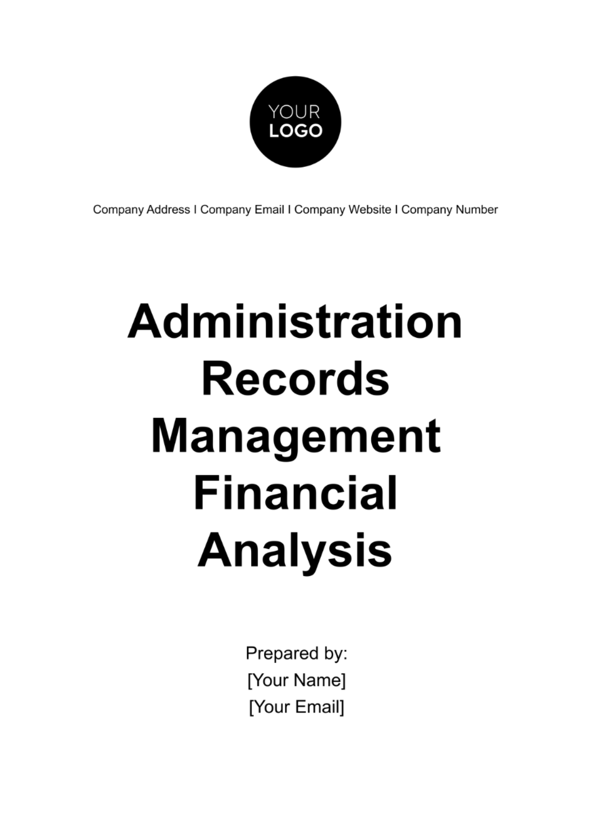 Administration Records Management Financial Analysis Template
