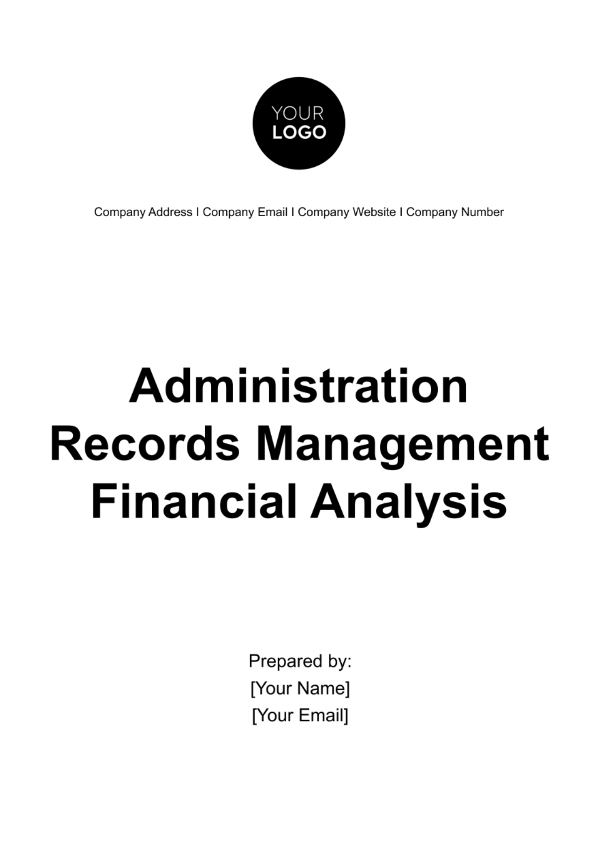 Administration Records Management Financial Analysis Template