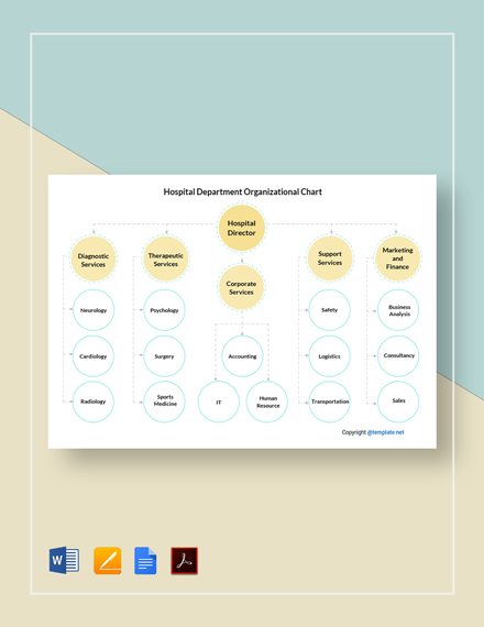 Hospital Department Organizational Chart Template - Google Docs, Word ...