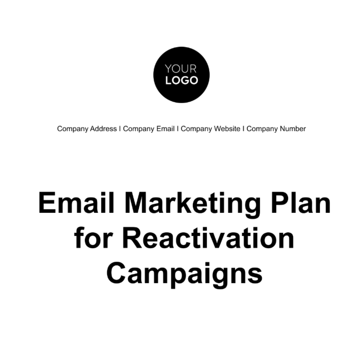 Email Marketing Plan for Reactivation Campaigns Template