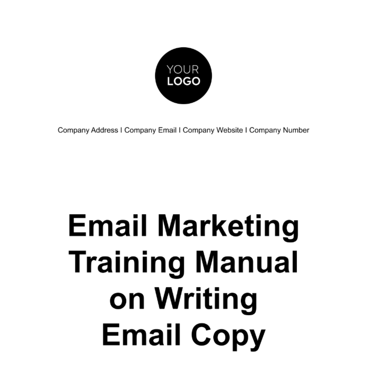 Free Email Marketing Training Manual on Writing Email Copy Template