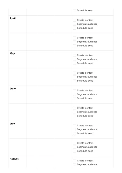Free Email Marketing Sending Schedule Template to Edit Online