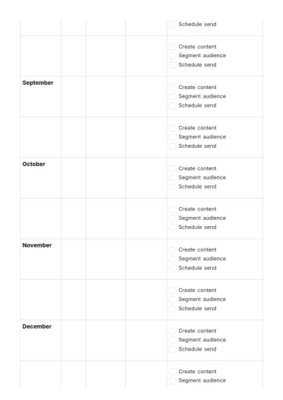 Free Email Marketing Sending Schedule Template to Edit Online