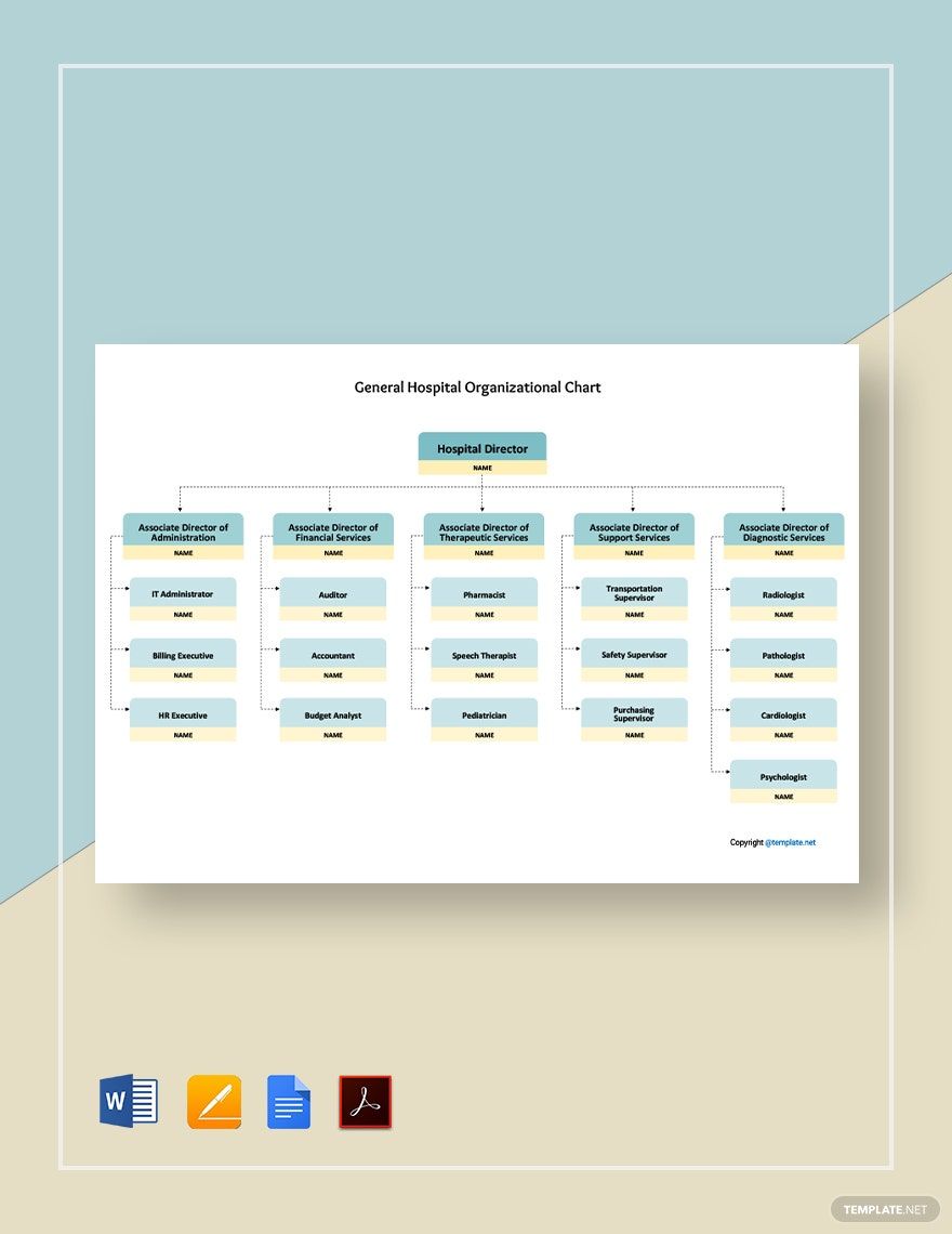 General Hospital Organizational Chart Template
