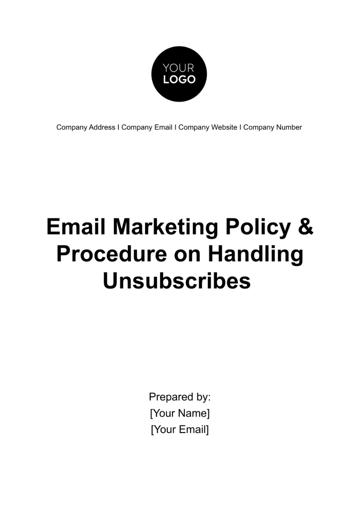 Email Marketing Policy & Procedure on Handling Unsubscribes Template