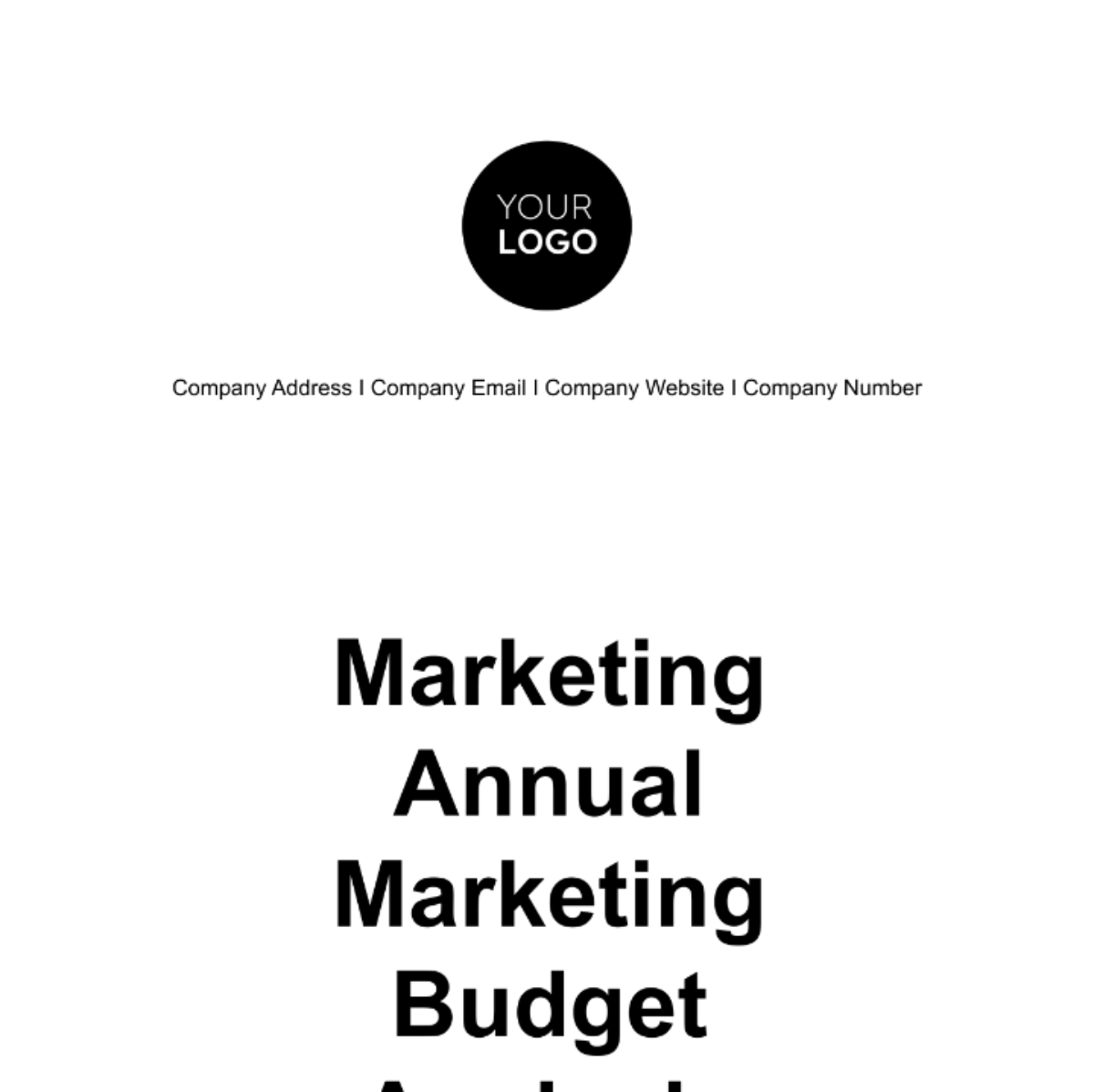 Marketing Annual Marketing Budget Analysis Template